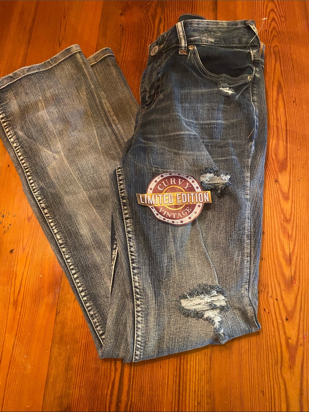 Amethyst Jeans Boot Cut Distressed Blue